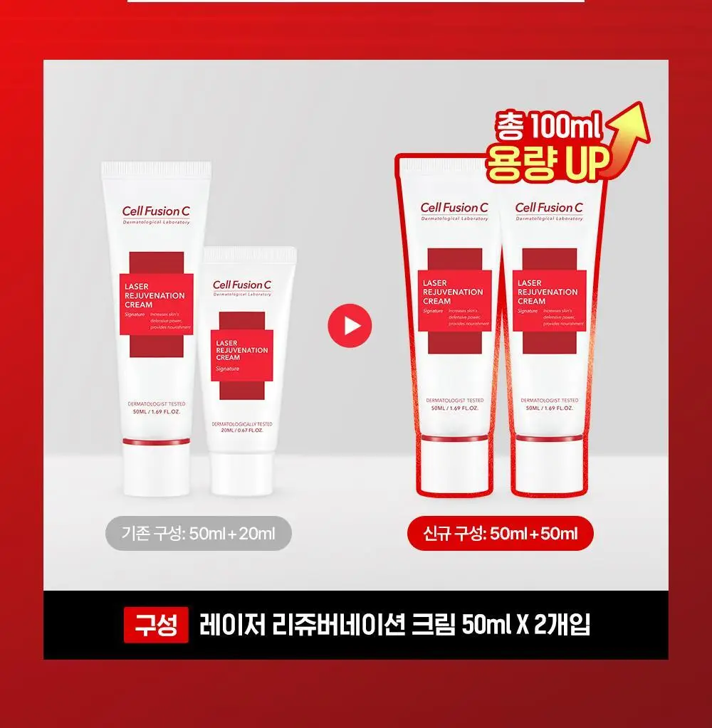 [안티에이징/밀착보습막] 셀퓨전씨 레이저 리쥬버네이션 크림 50ml 더블 기획 상세페이지 2